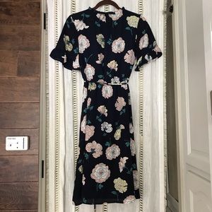 Loft Floral Midi Dress